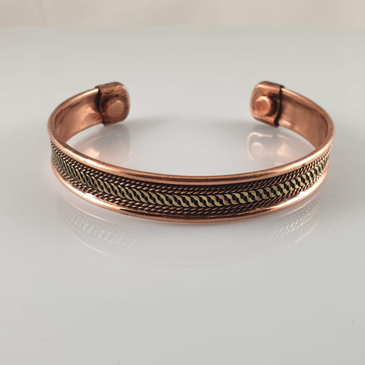 Golden Stripes Copper Magnetic Bracelet - Rivendell Shop