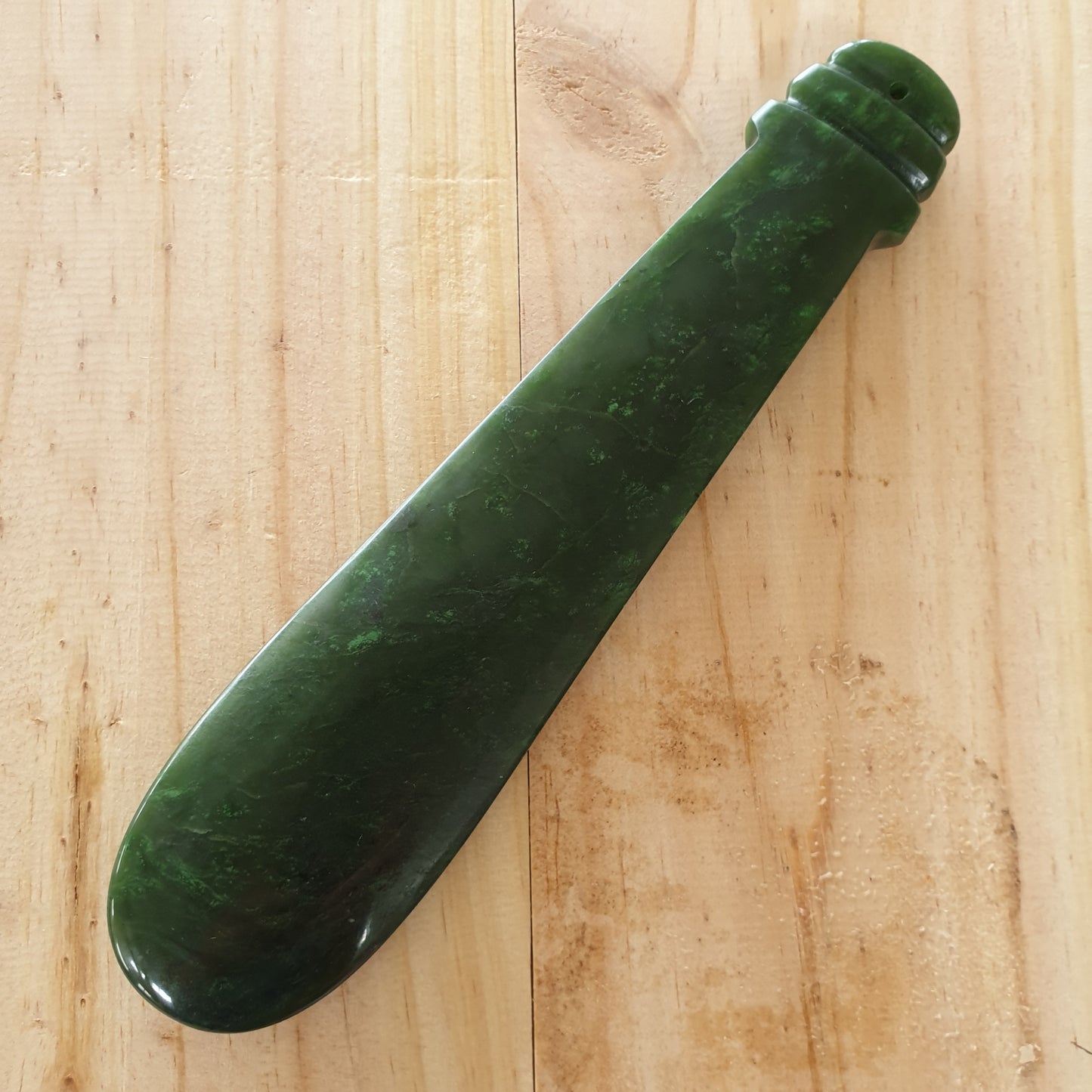 Large Pounamu Greenstone Patu Club Pendant 128x50 mm - Rivendell Shop