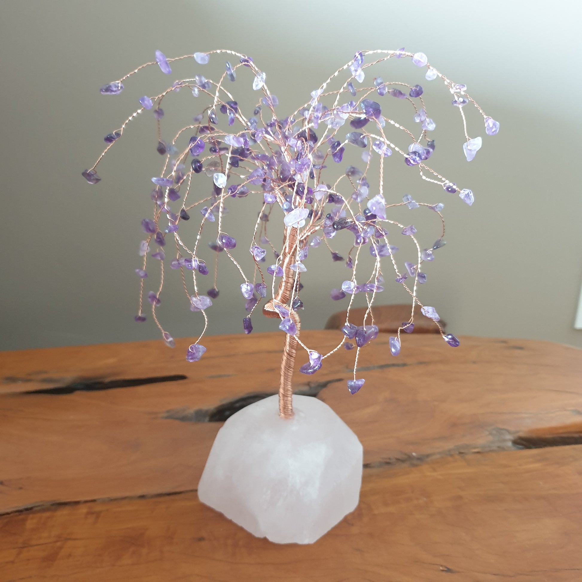 Amethyst Crystal Tree on Rose quartz Base - Rivendell Shop