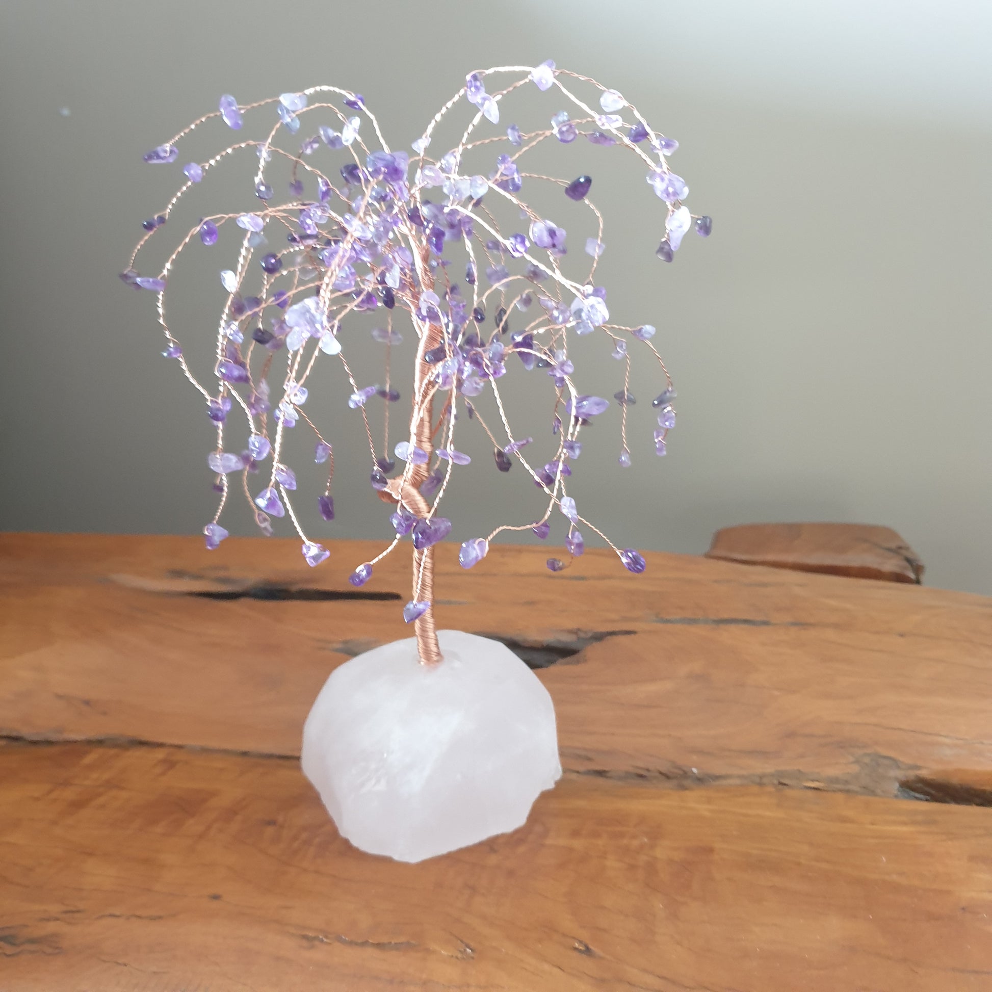 Amethyst Crystal Tree on Rose quartz Base - Rivendell Shop