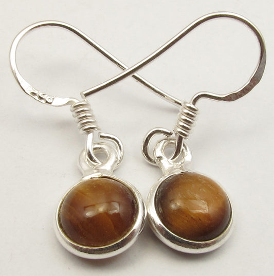 Tigers Eye 925 Sterling Silver Dangle Earrings - Rivendell Shop