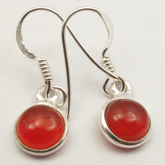 Carnelian 925 Sterling Silver Dangle Earrings - Rivendell Shop