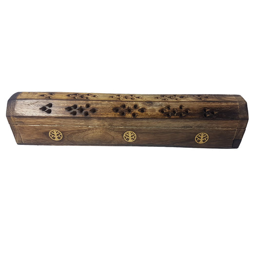 Tree of Life Wooden Incense Holder and Box - Rivendell Shop