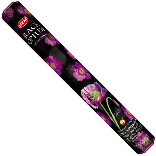 HEM Hexagon Black Opium Incense 6 Pack - Rivendell Shop
