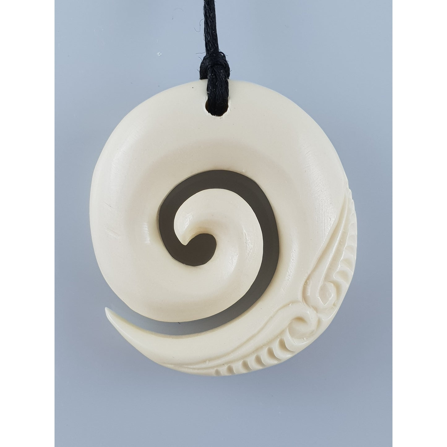 Handcarved Bone Koru Pendant - Rivendell Shop