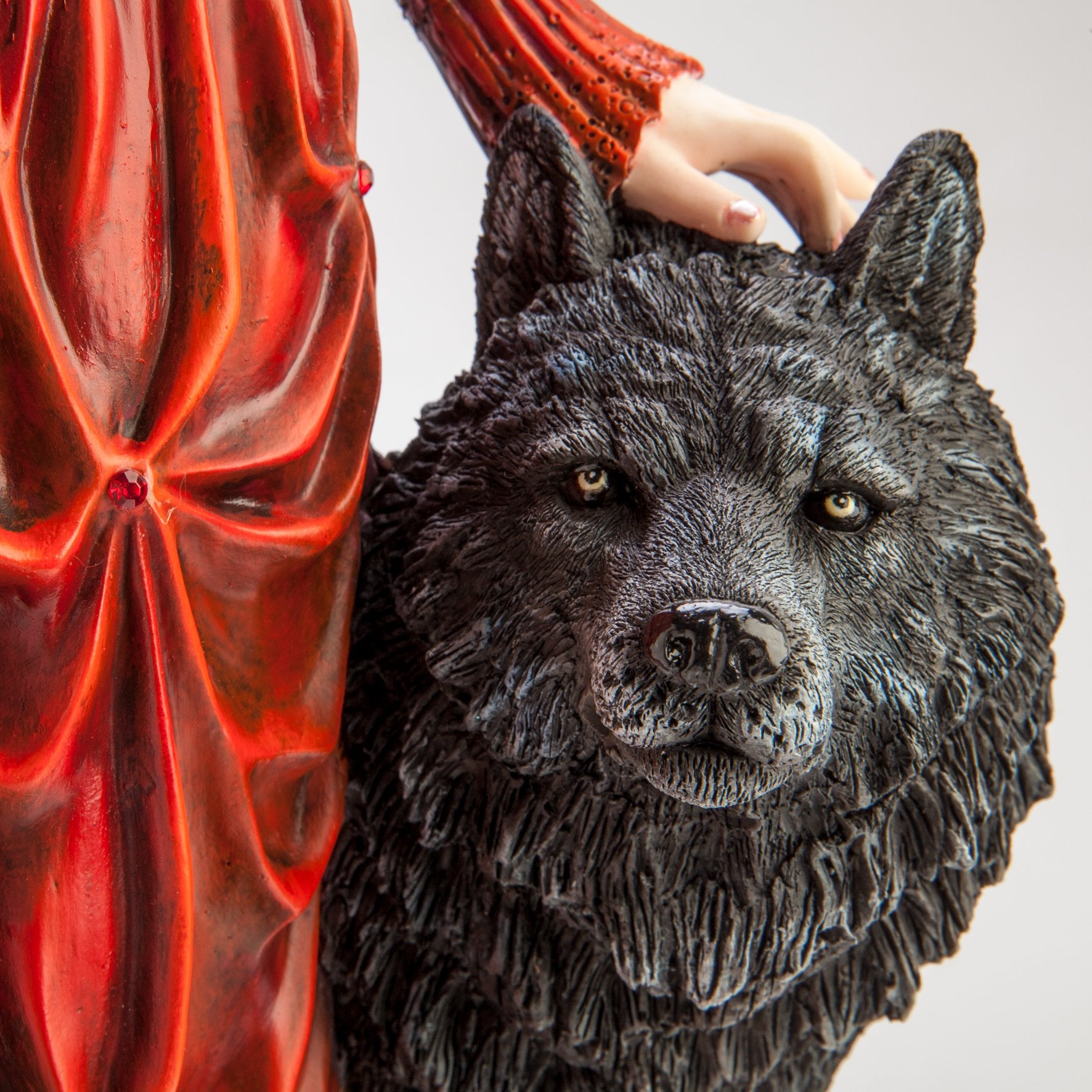 Large Red Fairy Princess with Black Wolf - Rivendell Shop