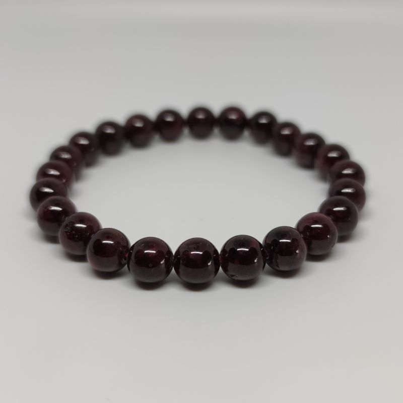 Garnet Round Bead Crystal Bracelet - Rivendell Shop