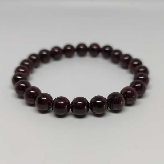 Garnet Round Bead Crystal Bracelet - Rivendell Shop