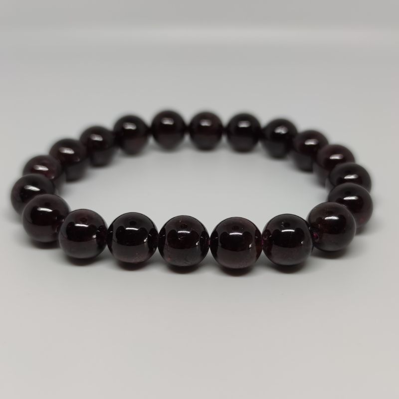 Garnet Round Bead Crystal Bracelet - Rivendell Shop