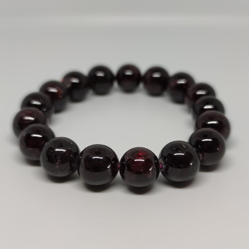 Garnet Round Bead Crystal Bracelet - Rivendell Shop