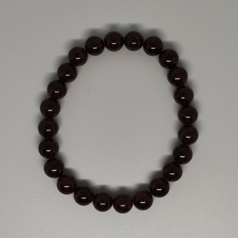 Garnet Round Bead Crystal Bracelet - Rivendell Shop
