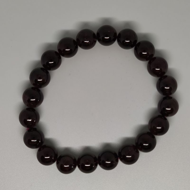 Garnet Round Bead Crystal Bracelet - Rivendell Shop
