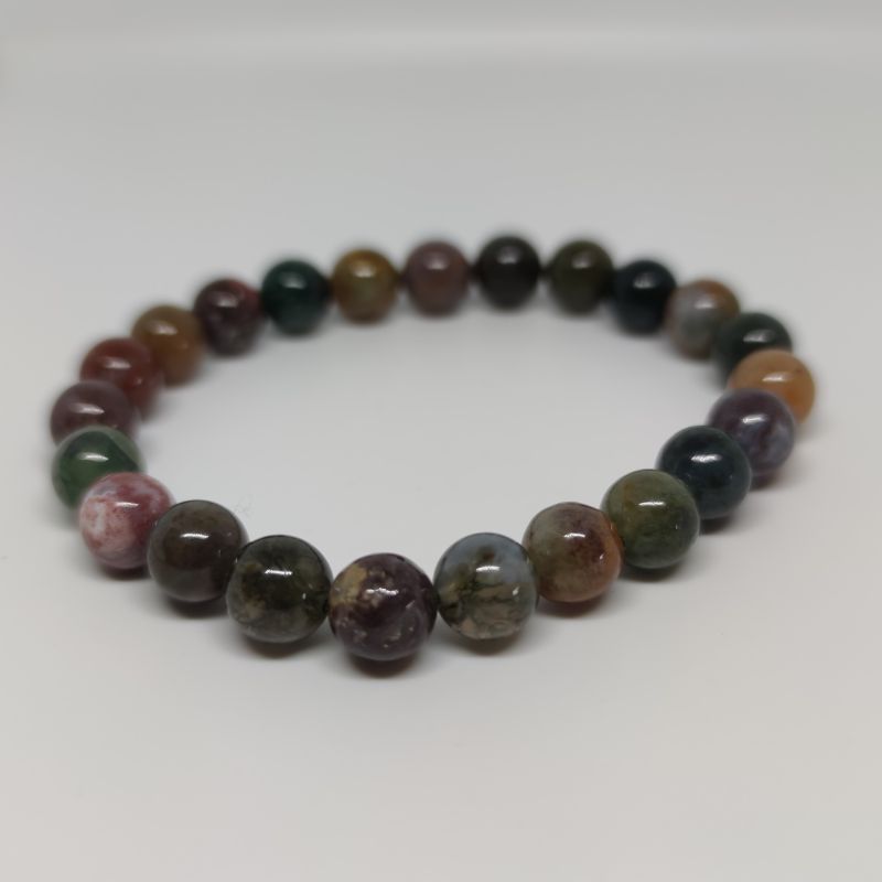 Agate Round Bead Crystal Bracelet - Rivendell Shop