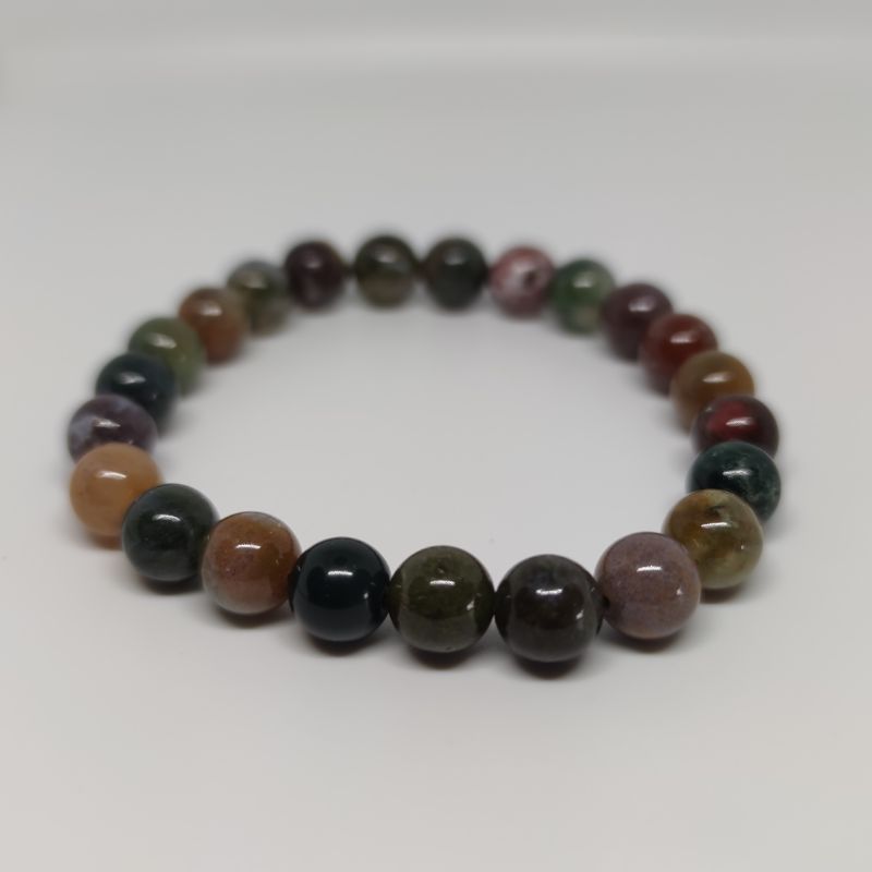 Agate Round Bead Crystal Bracelet - Rivendell Shop