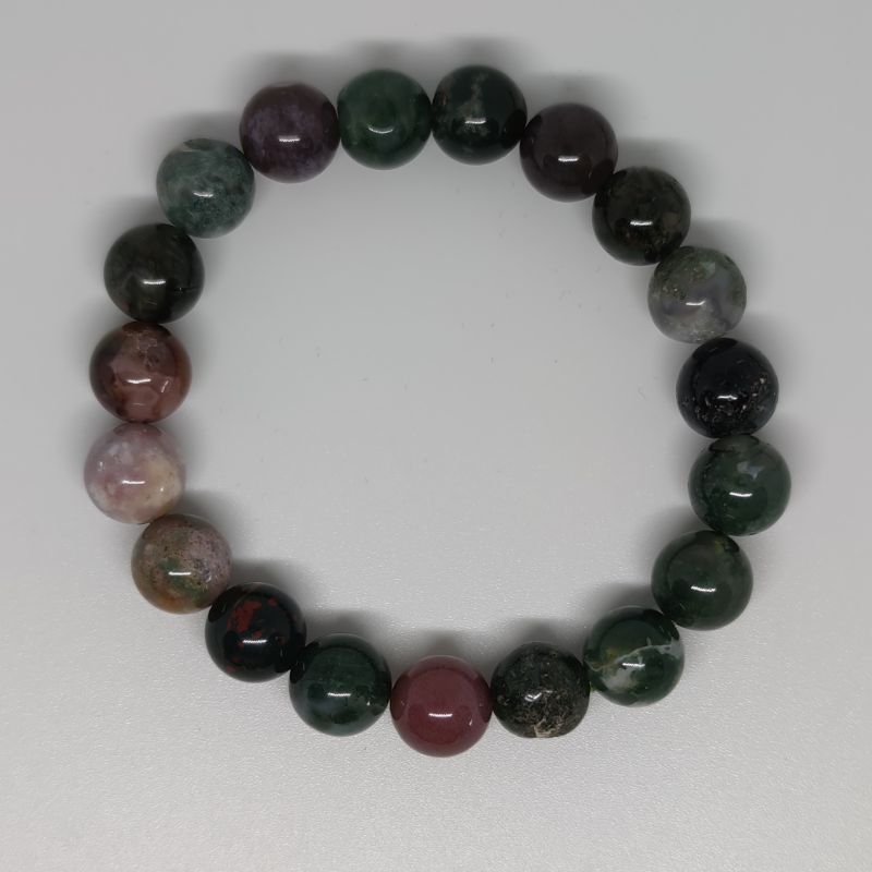 Agate Round Bead Crystal Bracelet - Rivendell Shop