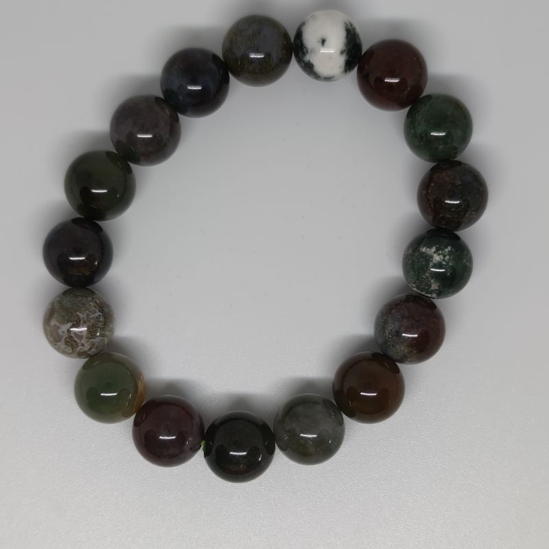 Agate Round Bead Crystal Bracelet - Rivendell Shop