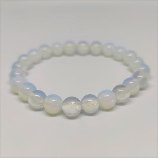 Opalite Round Bead Crystal Bracelet - Rivendell Shop