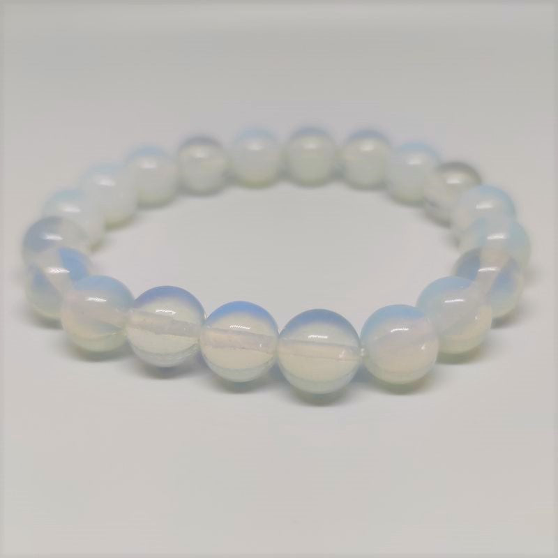 Opalite Round Bead Crystal Bracelet - Rivendell Shop