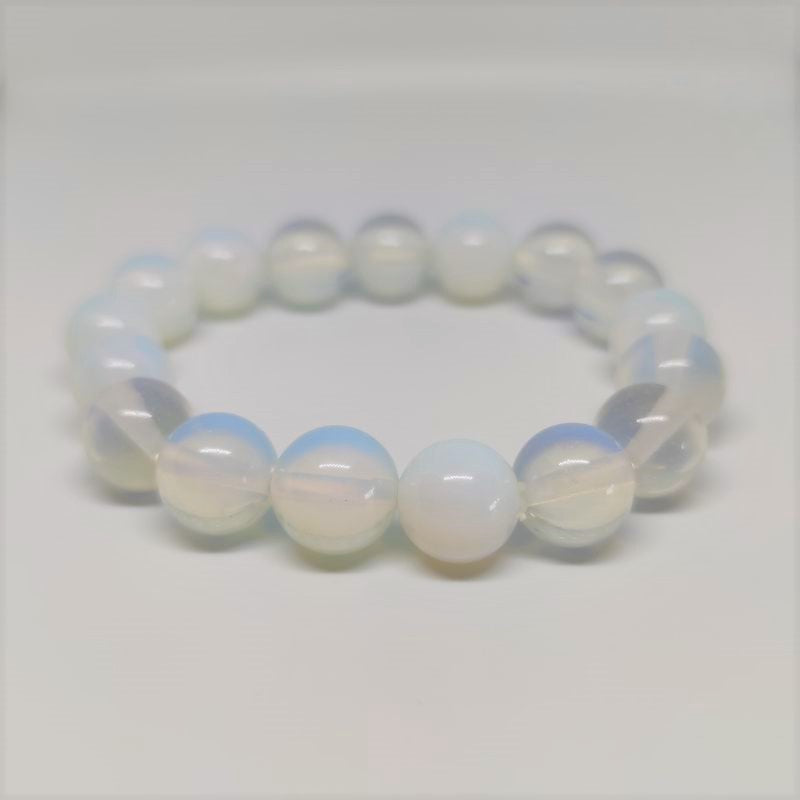 Opalite Round Bead Crystal Bracelet - Rivendell Shop