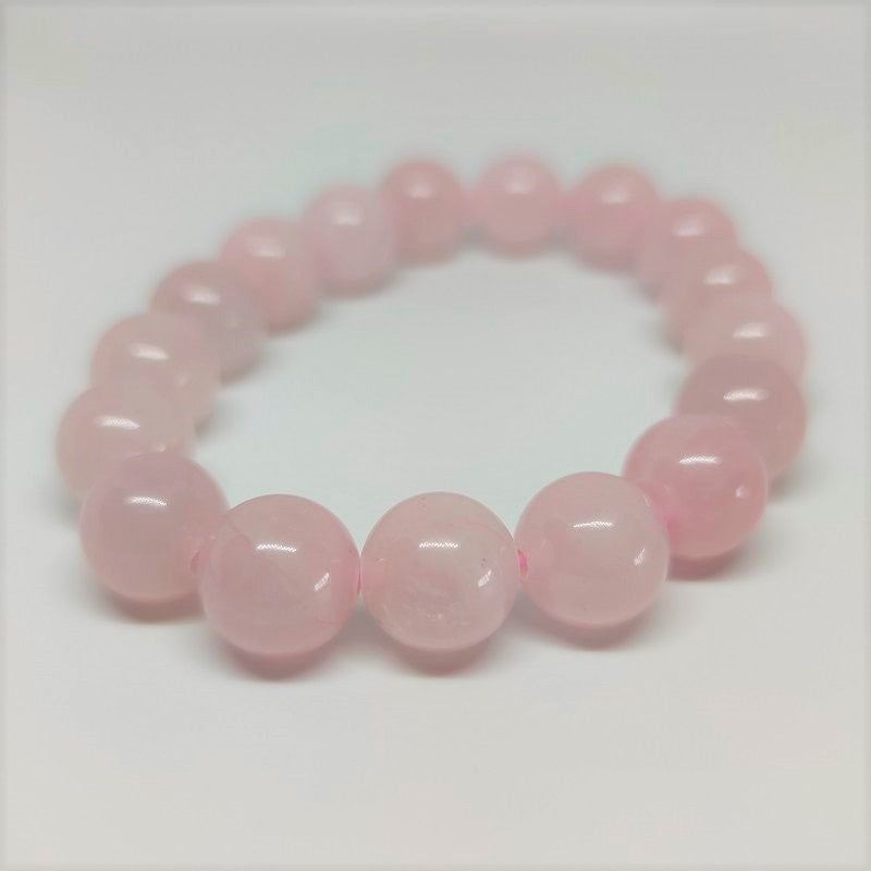 Rose Quartz Round Bead Crystal Bracelet - Rivendell Shop