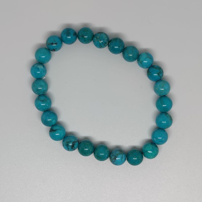 Turquoise Round Bead Crystal Bracelet - Rivendell Shop