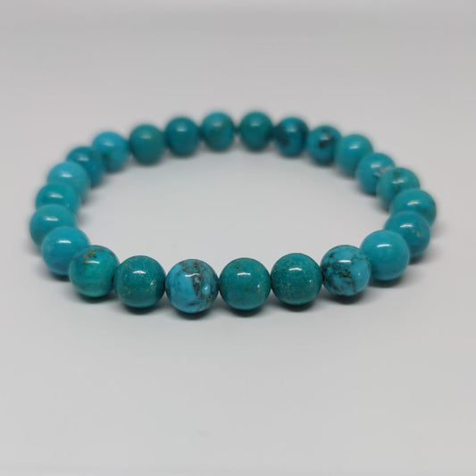 Turquoise Round Bead Crystal Bracelet - Rivendell Shop