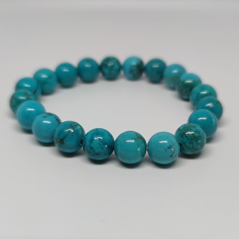 Turquoise Round Bead Crystal Bracelet - Rivendell Shop