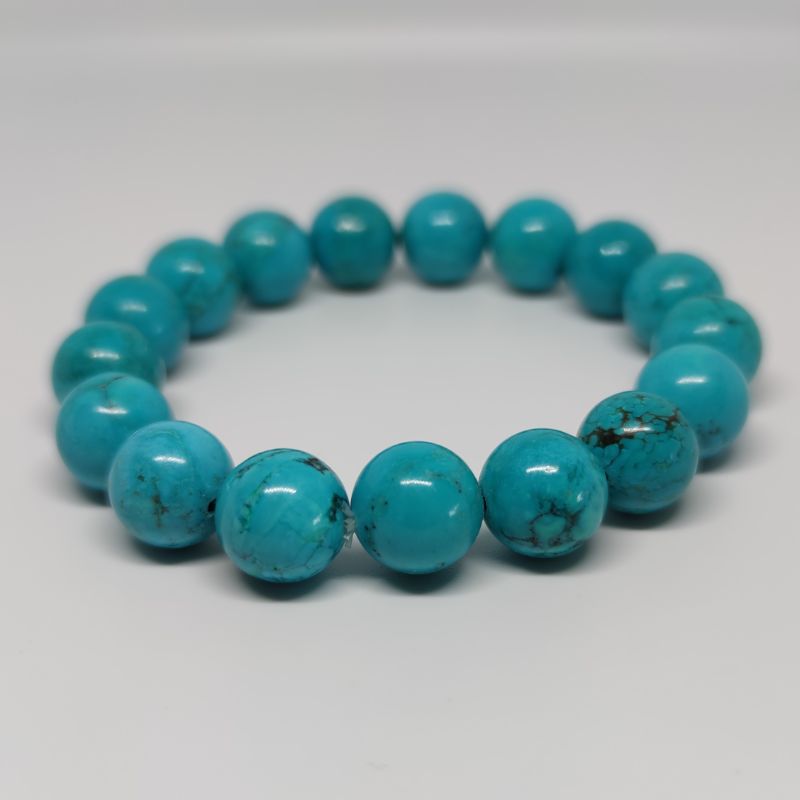Turquoise Round Bead Crystal Bracelet - Rivendell Shop