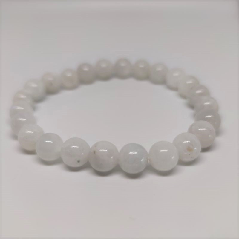 Moonstone Round Bead Crystal Bracelet - Rivendell Shop