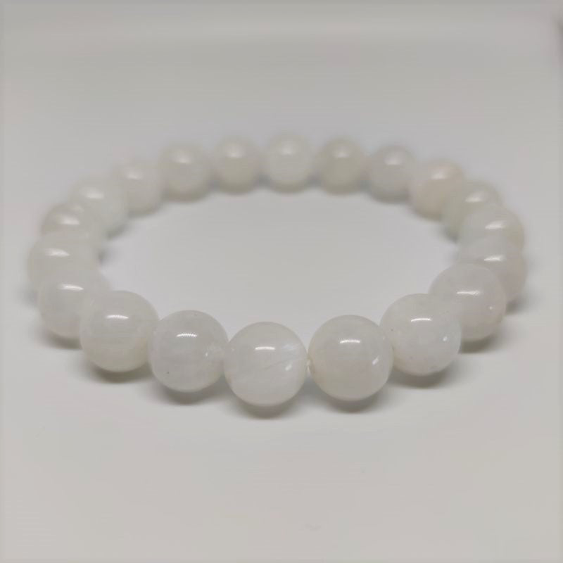 Moonstone Round Bead Crystal Bracelet - Rivendell Shop