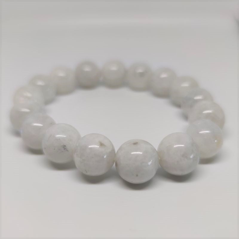 Moonstone Round Bead Crystal Bracelet - Rivendell Shop