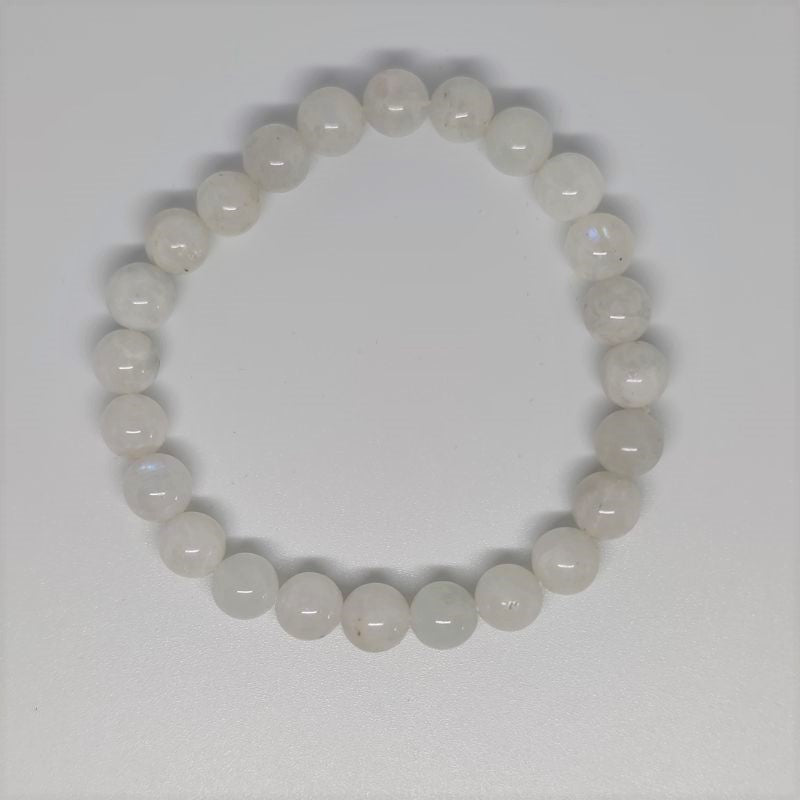 Moonstone Round Bead Crystal Bracelet - Rivendell Shop