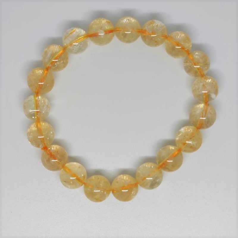 Citrine Round Bead Crystal Bracelet - Rivendell Shop