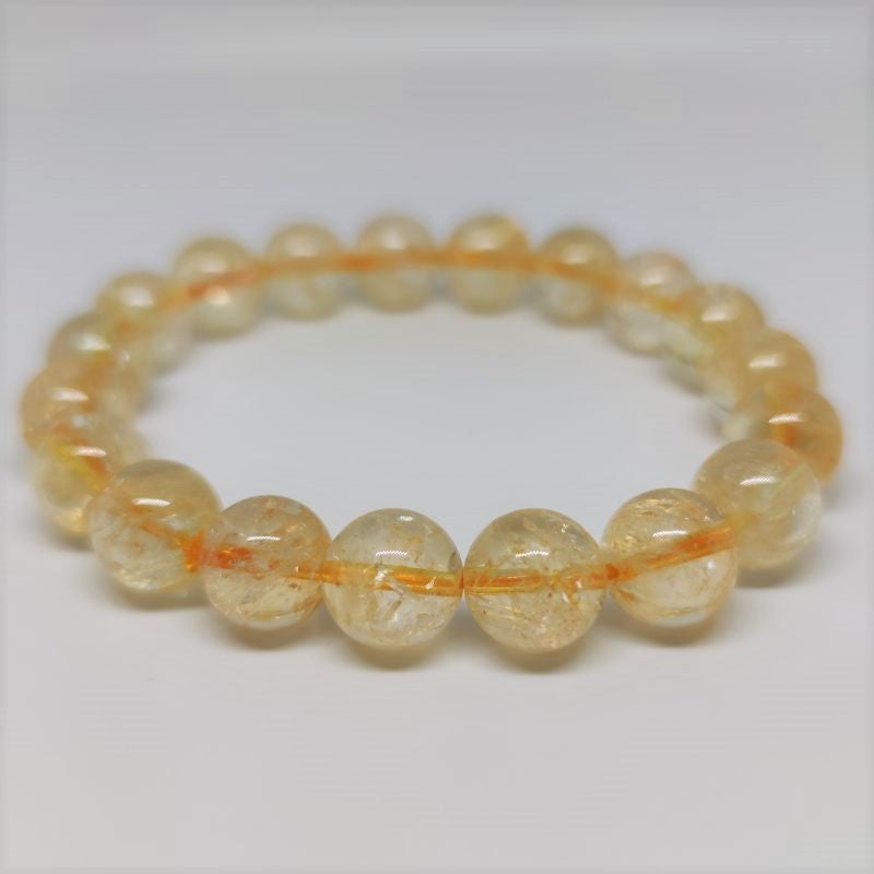Citrine Round Bead Crystal Bracelet - Rivendell Shop