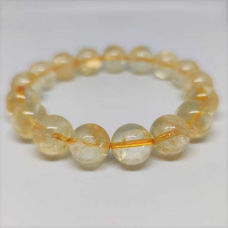 Citrine Round Bead Crystal Bracelet - Rivendell Shop