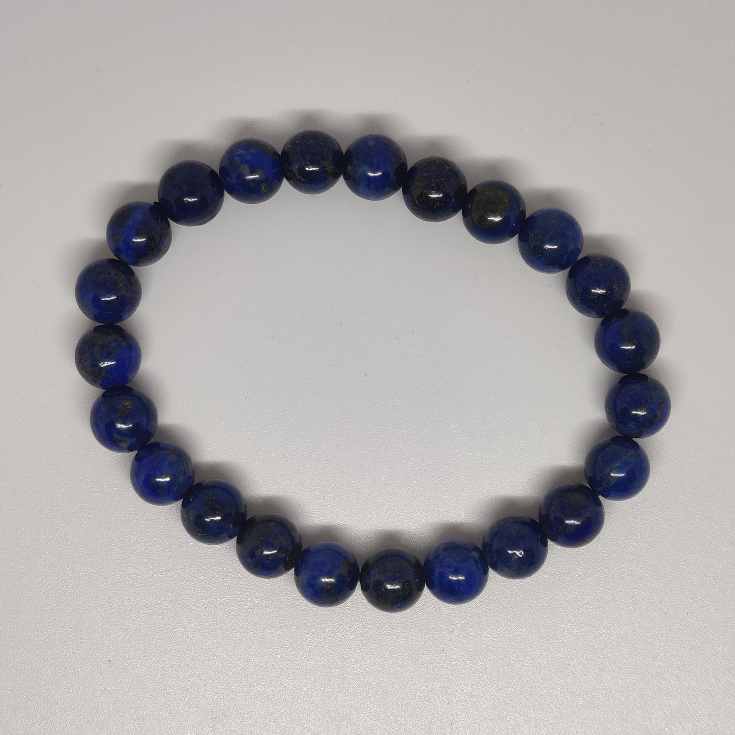 Lapis Lazuli Round Bead Crystal Bracelet - Rivendell Shop