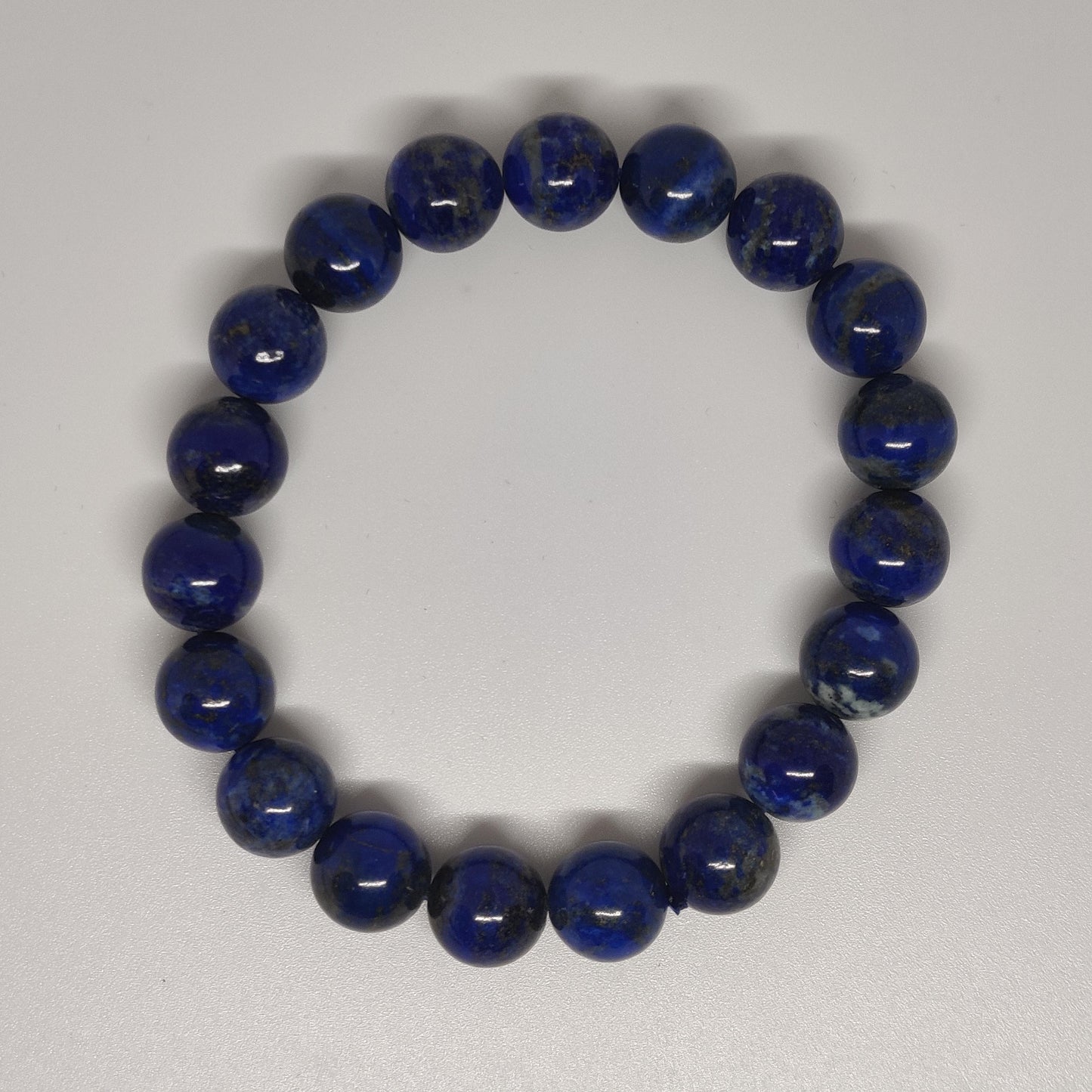 Lapis Lazuli Round Bead Crystal Bracelet - Rivendell Shop