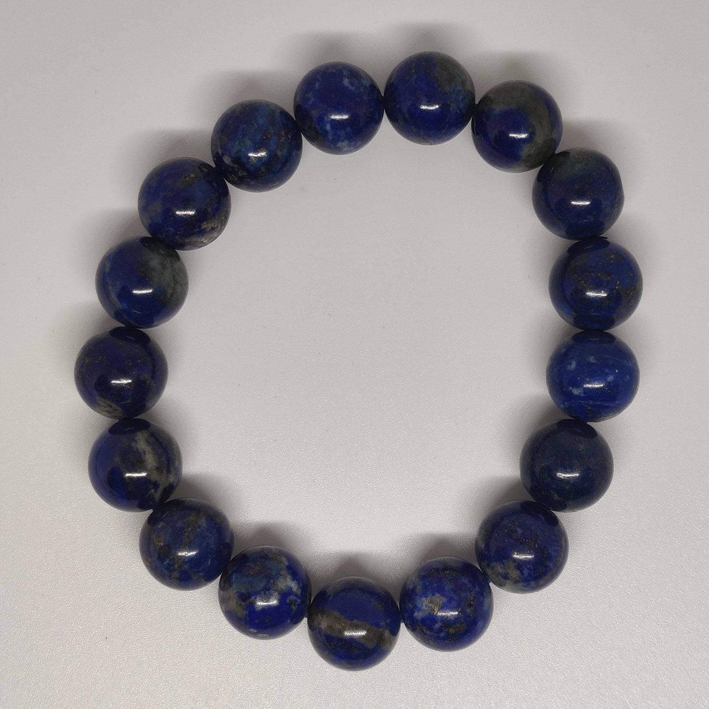 Lapis Lazuli Round Bead Crystal Bracelet - Rivendell Shop