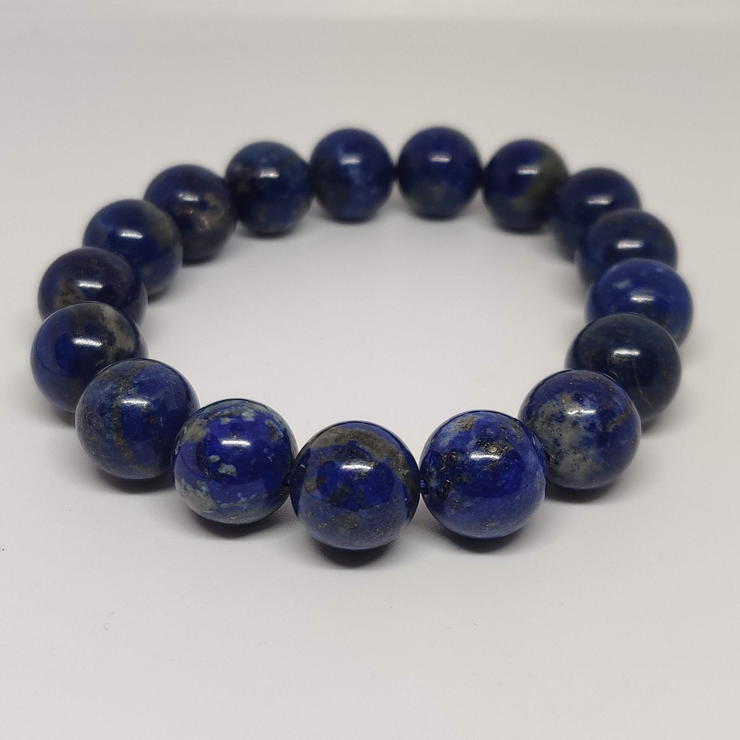 Lapis Lazuli Round Bead Crystal Bracelet - Rivendell Shop