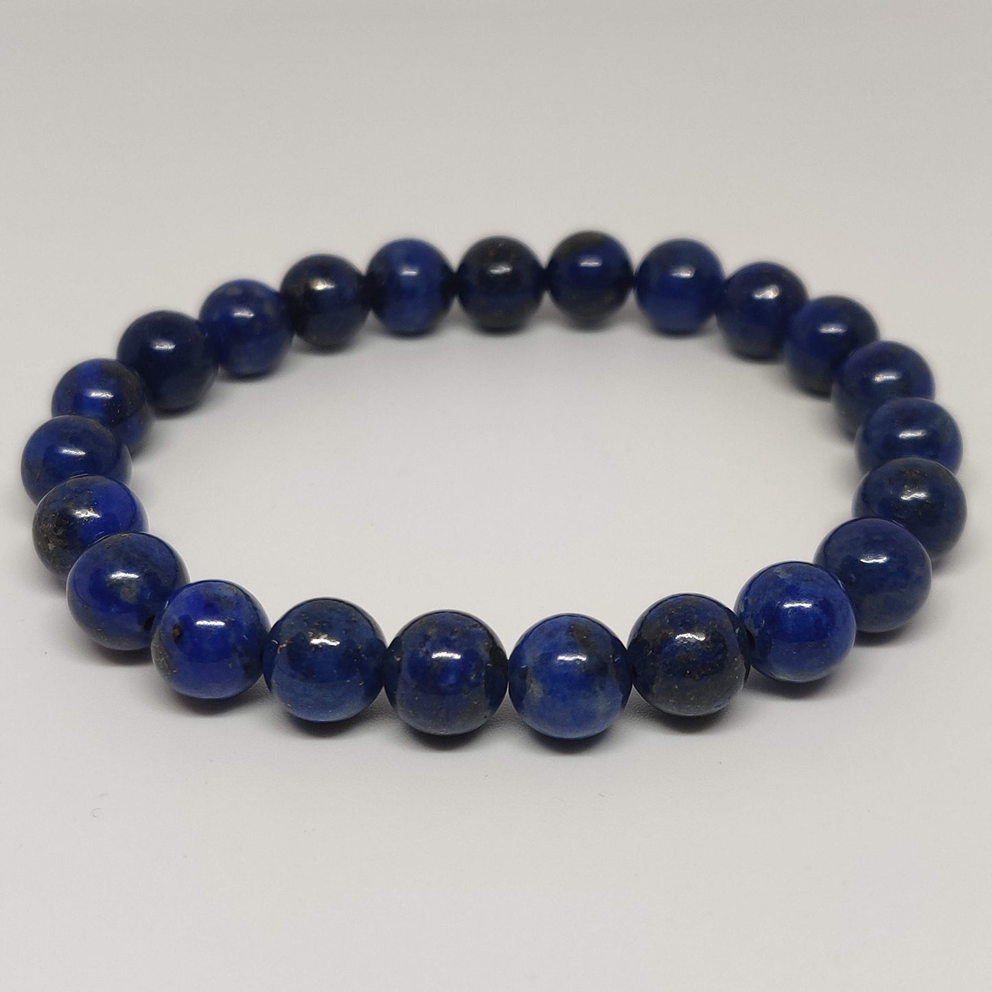 Lapis Lazuli Round Bead Crystal Bracelet - Rivendell Shop