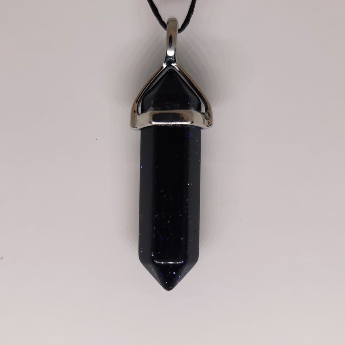 Blue Goldstone Crystal Point Pendant - Rivendell Shop