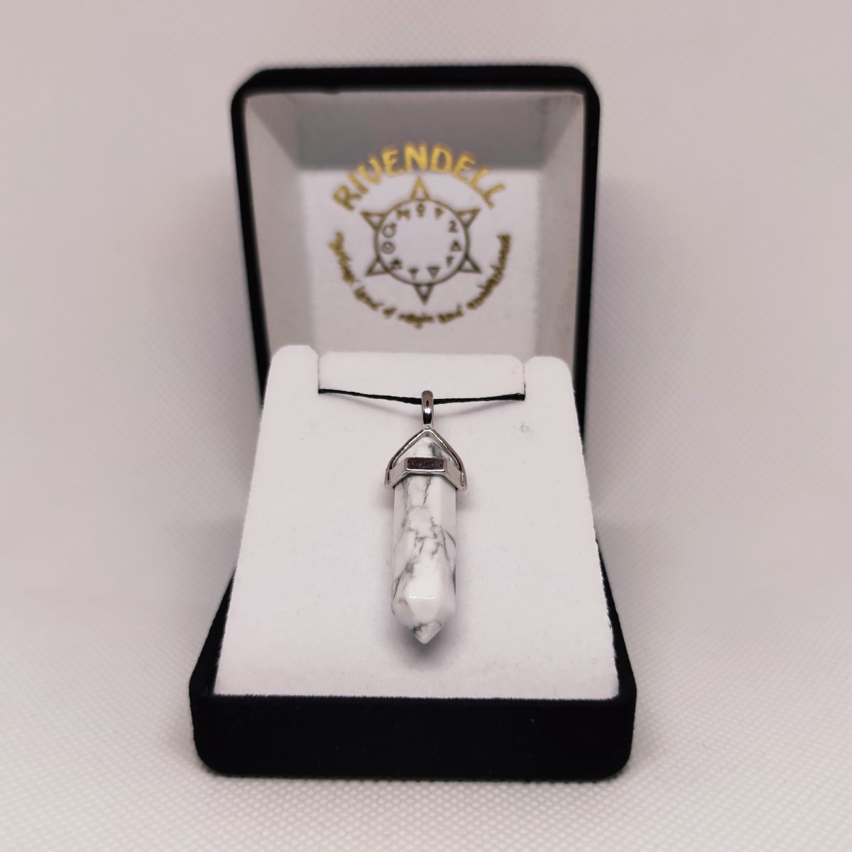 White Howlite Crystal Point Pendant - Rivendell Shop
