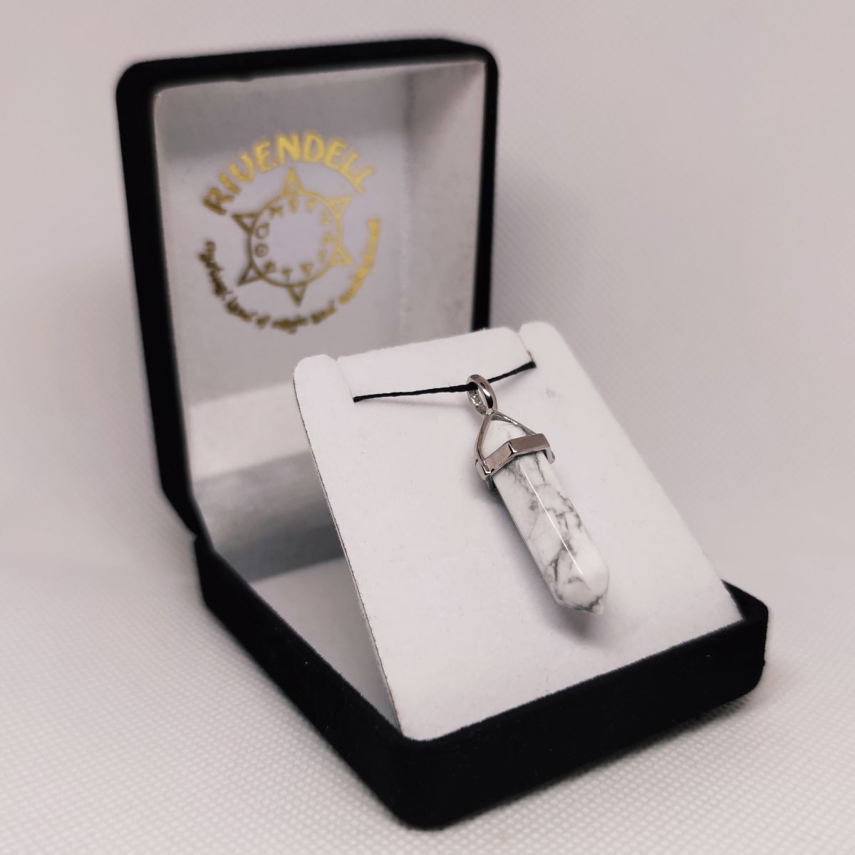 White Howlite Crystal Point Pendant - Rivendell Shop