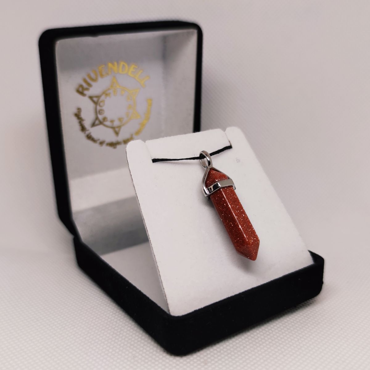 Goldstone Crystal Point Pendant - Rivendell Shop