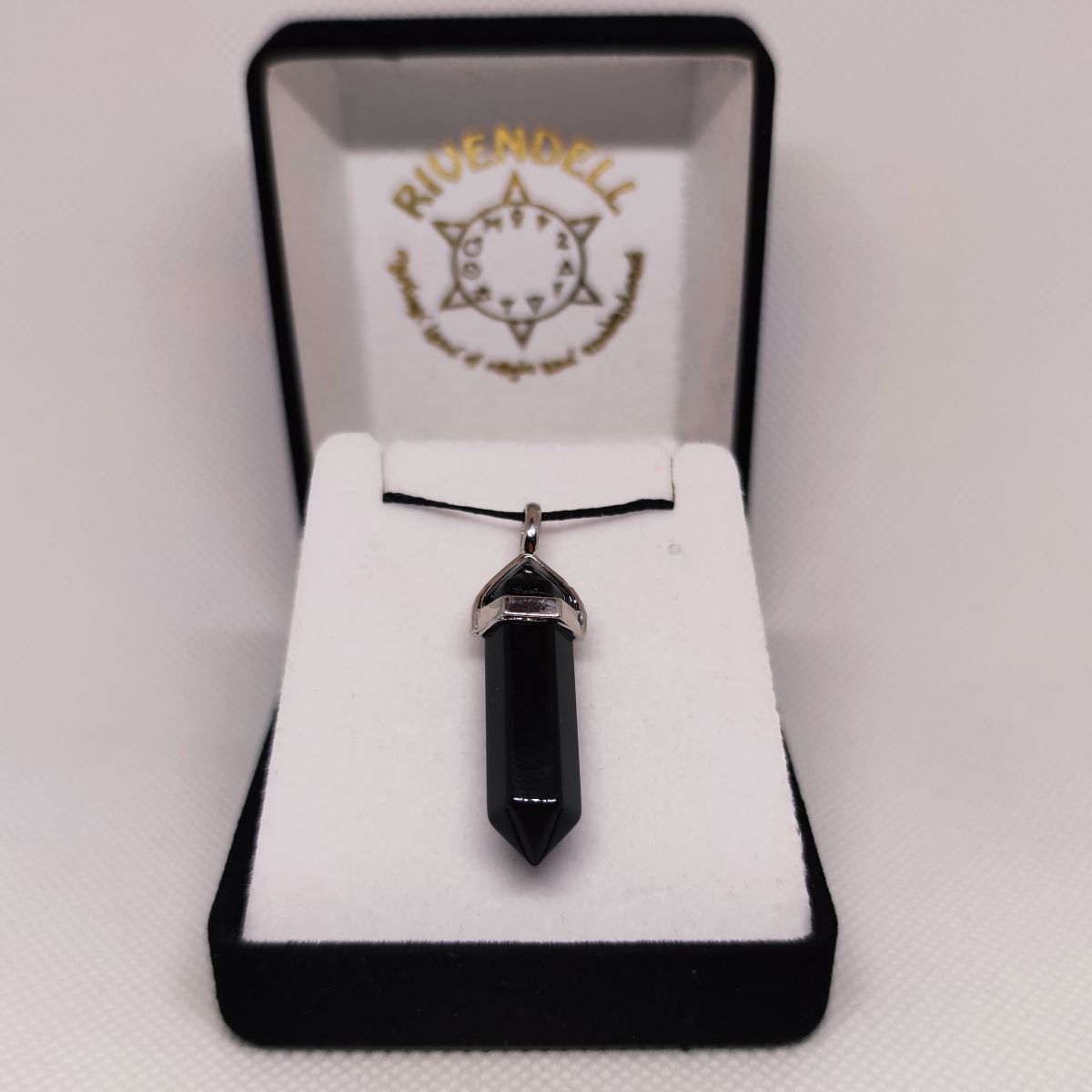 Black Obsidian Crystal Point Pendant - Rivendell Shop