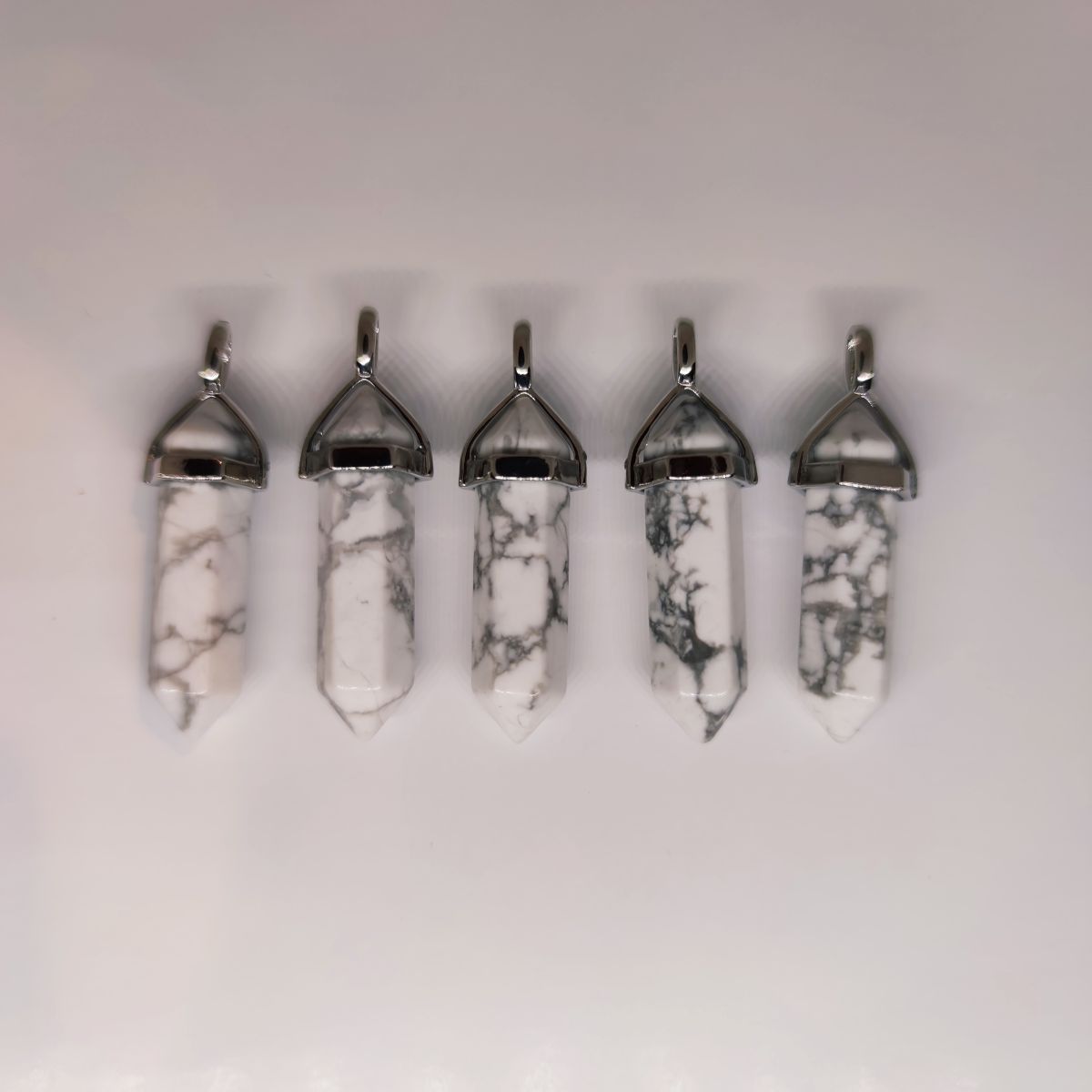 White Howlite Crystal Point Pendant - Rivendell Shop