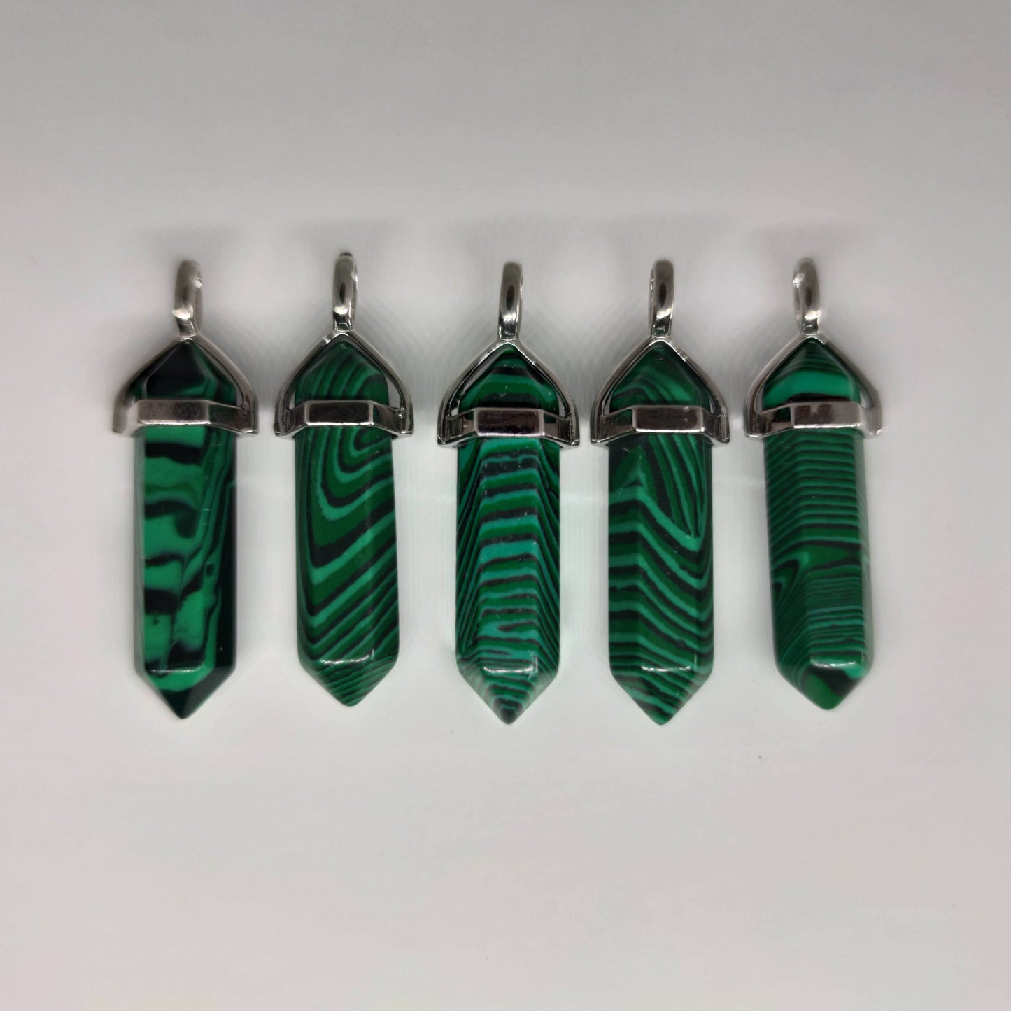 Malachite Crystal Point Pendant - Rivendell Shop