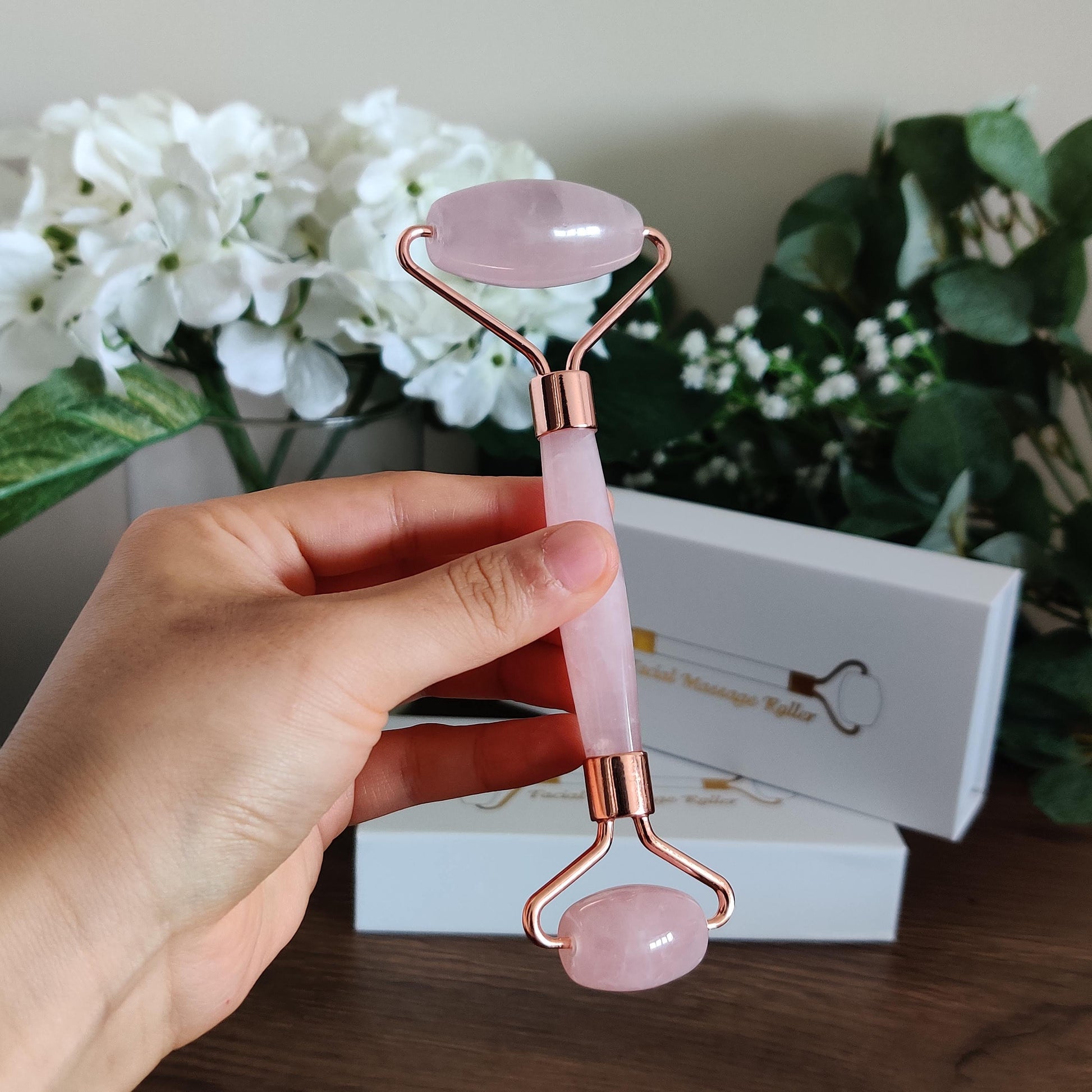 Rose Quartz Crystal Face Roller - Rivendell Shop