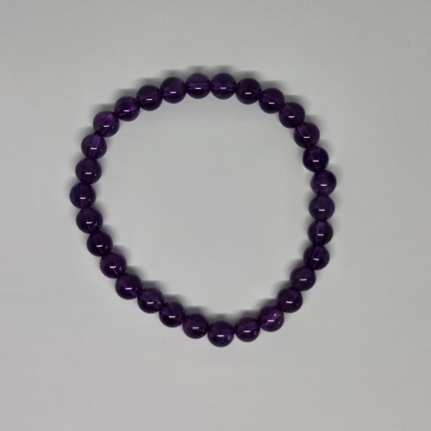 Amethyst Round Bead Crystal Bracelet - Rivendell Shop