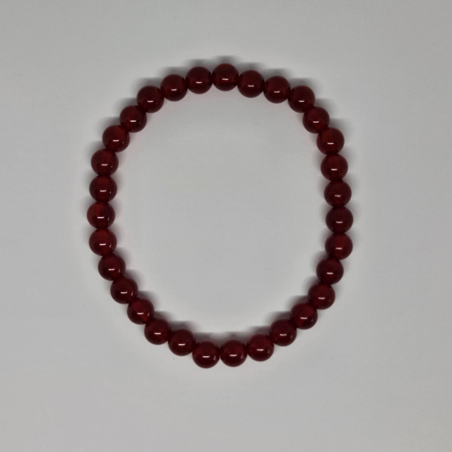 Carnelian Round Bead Crystal Bracelet - Rivendell Shop